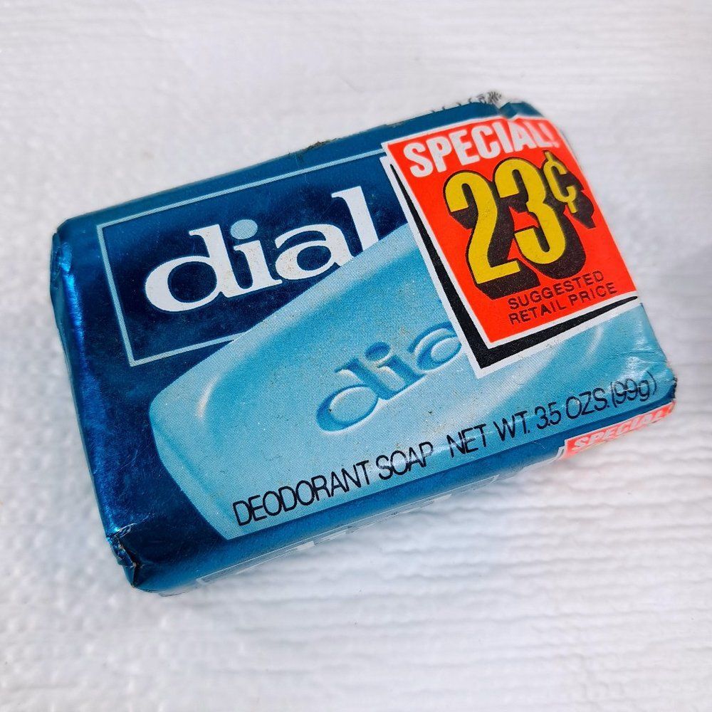 Vintage Dial Deodorant bar Soap Aqua Regular 3.5oz wrapped shiny‎ blue package